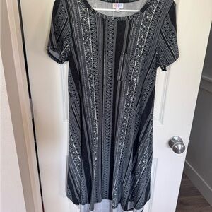 LuLaRoe Gray Tiered A-Line Midi Dress